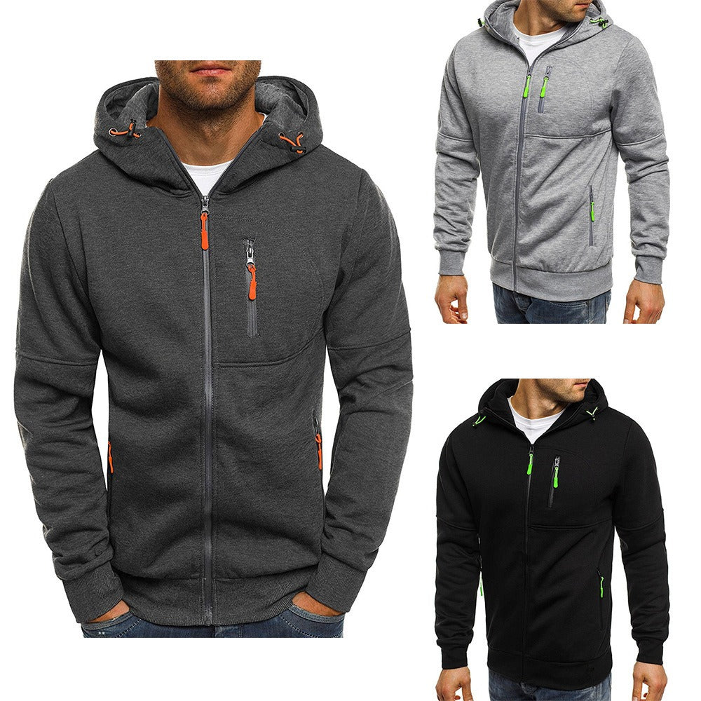 Men's Jacquard Sports Hoodie — Fitness & Leisure Cardigan Jacket