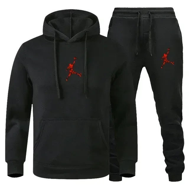 Men's Colour-Block Hoodie & Sweatpants Set