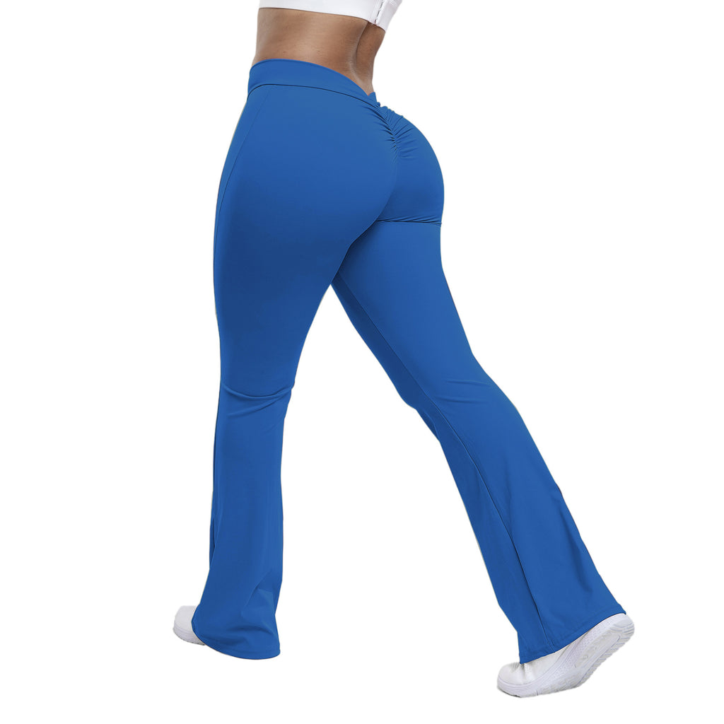 Women's High Waist Hip-Lift Trumpet Flare Pants — Yoga & Wide Leg Fitness Trousers