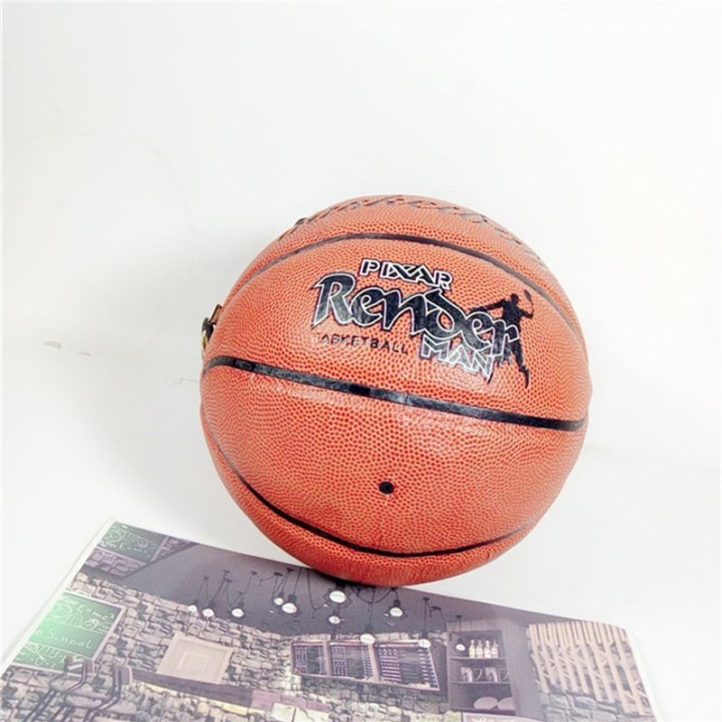 Women's Round Basketball Crossbody Bag – PU Leather Novelty Messenger Bag