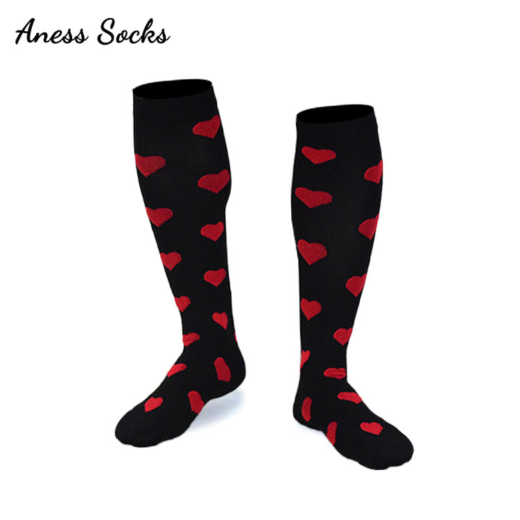 Unisex Patterned Graduated Compression Socks 15-25mmHg – Fun Print Long Tube Sport Socks