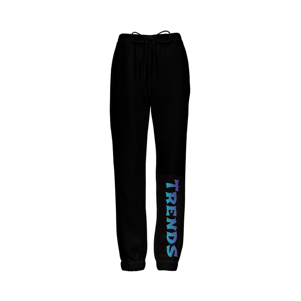 Unisex Cotton-Feel Casual Fit Jogger Pants – Black/Blue