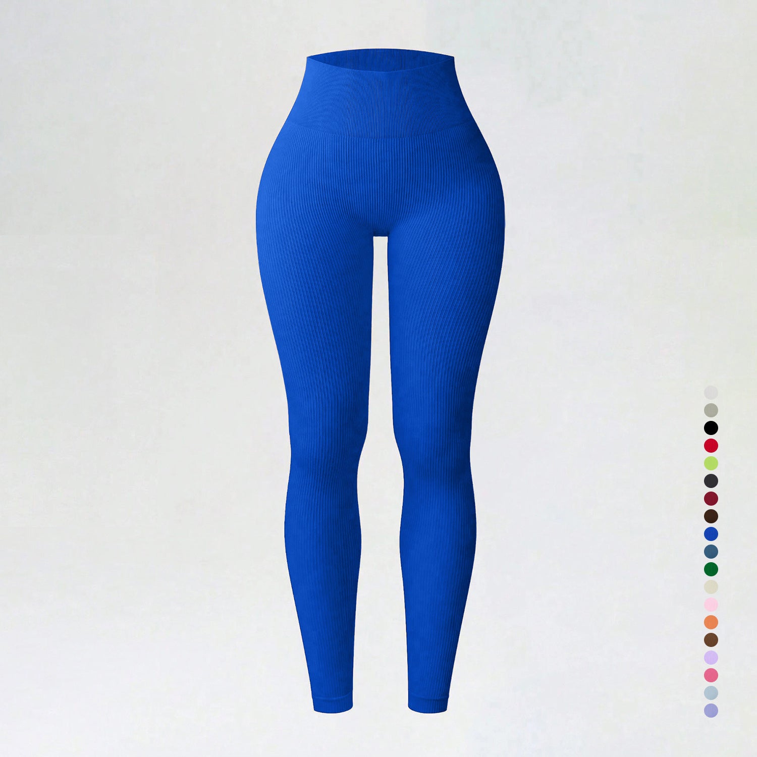 Women's Seamless High-Waist Ribbed Yoga Leggings