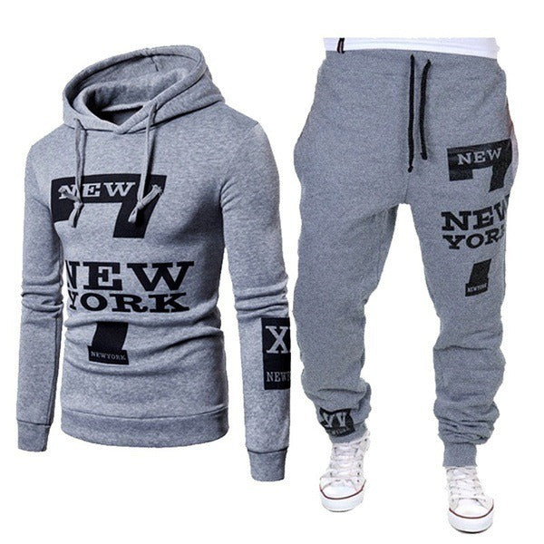Men's Hooded Sweater & Pants 2-Piece Set