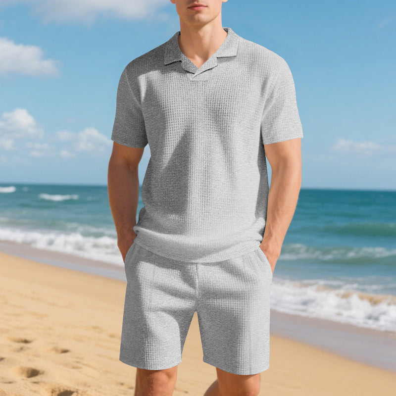 Men's Loose Polo Shirt & Shorts Set
