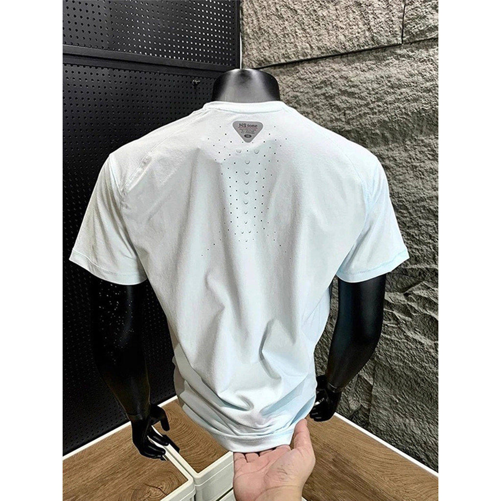Men's Short Sleeve Sports Fitness T-Shirt — Loose Fit Cuffed Tee