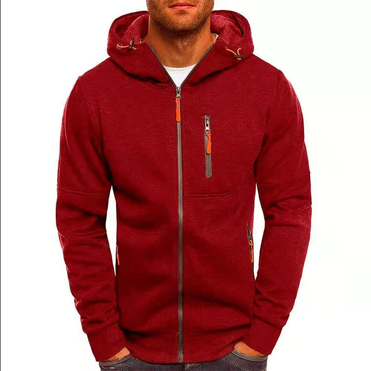 Men's Jacquard Sports Hoodie — Fitness & Leisure Cardigan Jacket