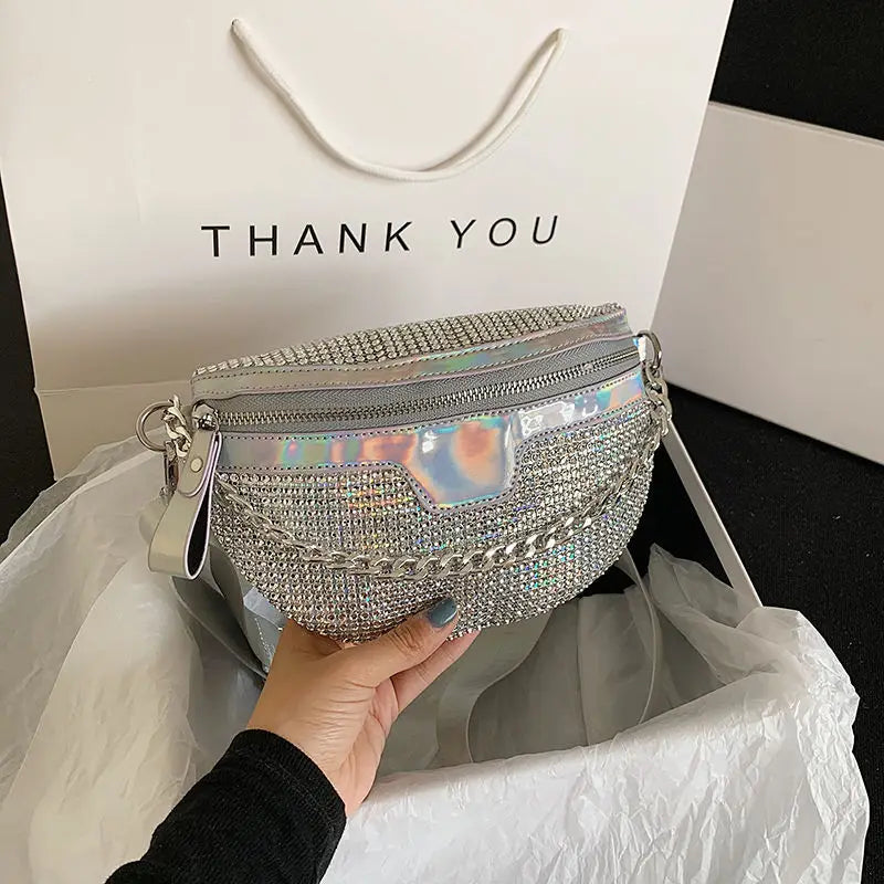 Diamond Chain Crossbody Waist Bag