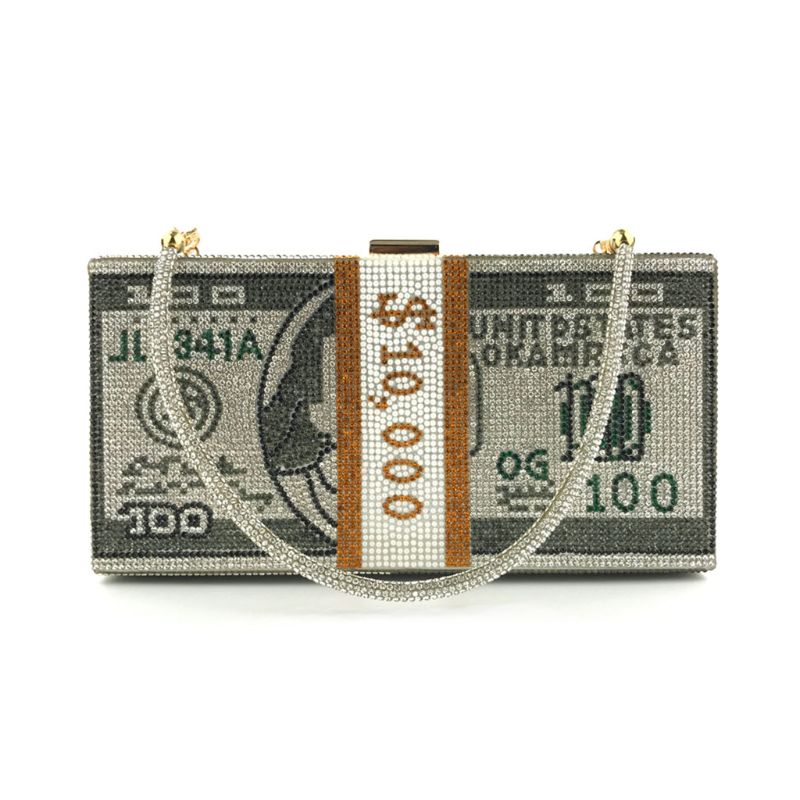Rhinestone Money Stack Clutch
