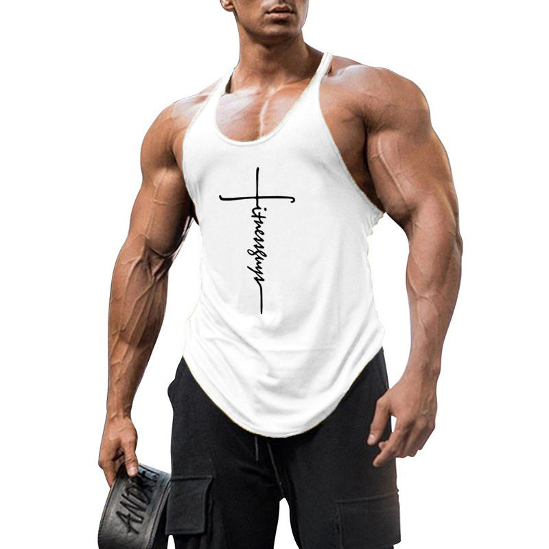 Men's Pure Cotton Muscle Vest — Deep-Cut Bodybuilding Tank