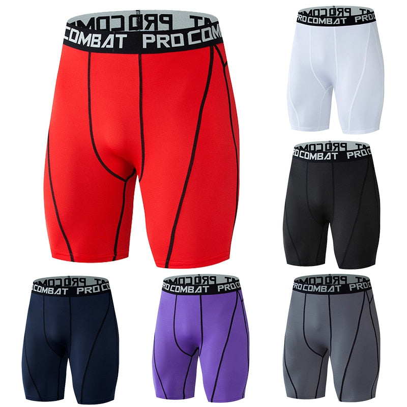 Men's Compression Bodybuilding Gym Shorts – Elastic Tight Fit