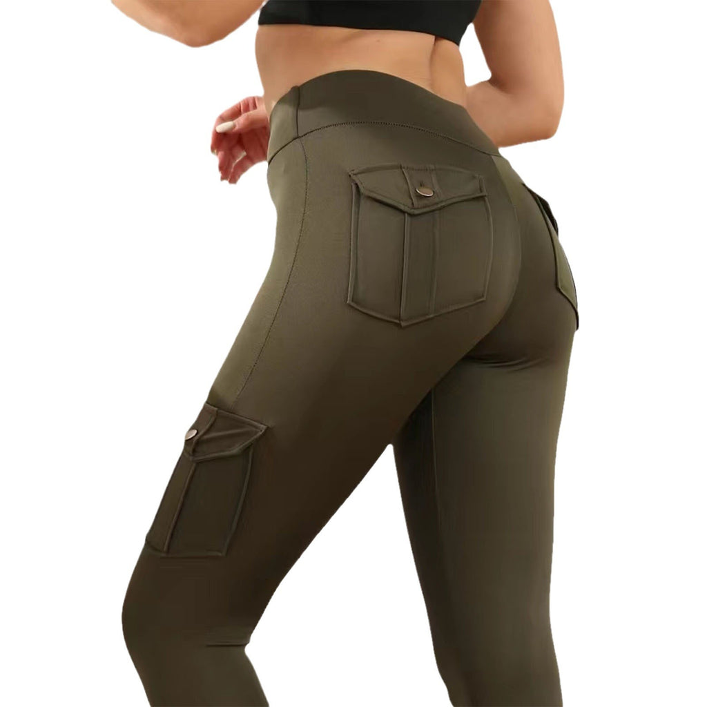 Women's Cargo Patchwork Fitness Pants — Athletic Running Trousers