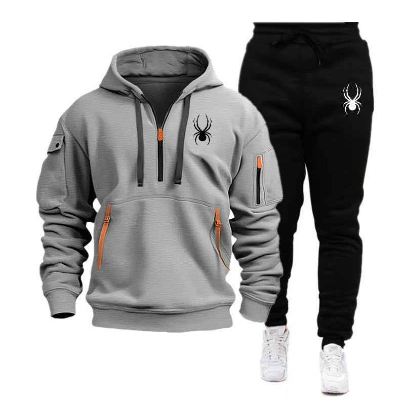 Men's Loose Fit Solid Colour Hoodie & Jogger Set