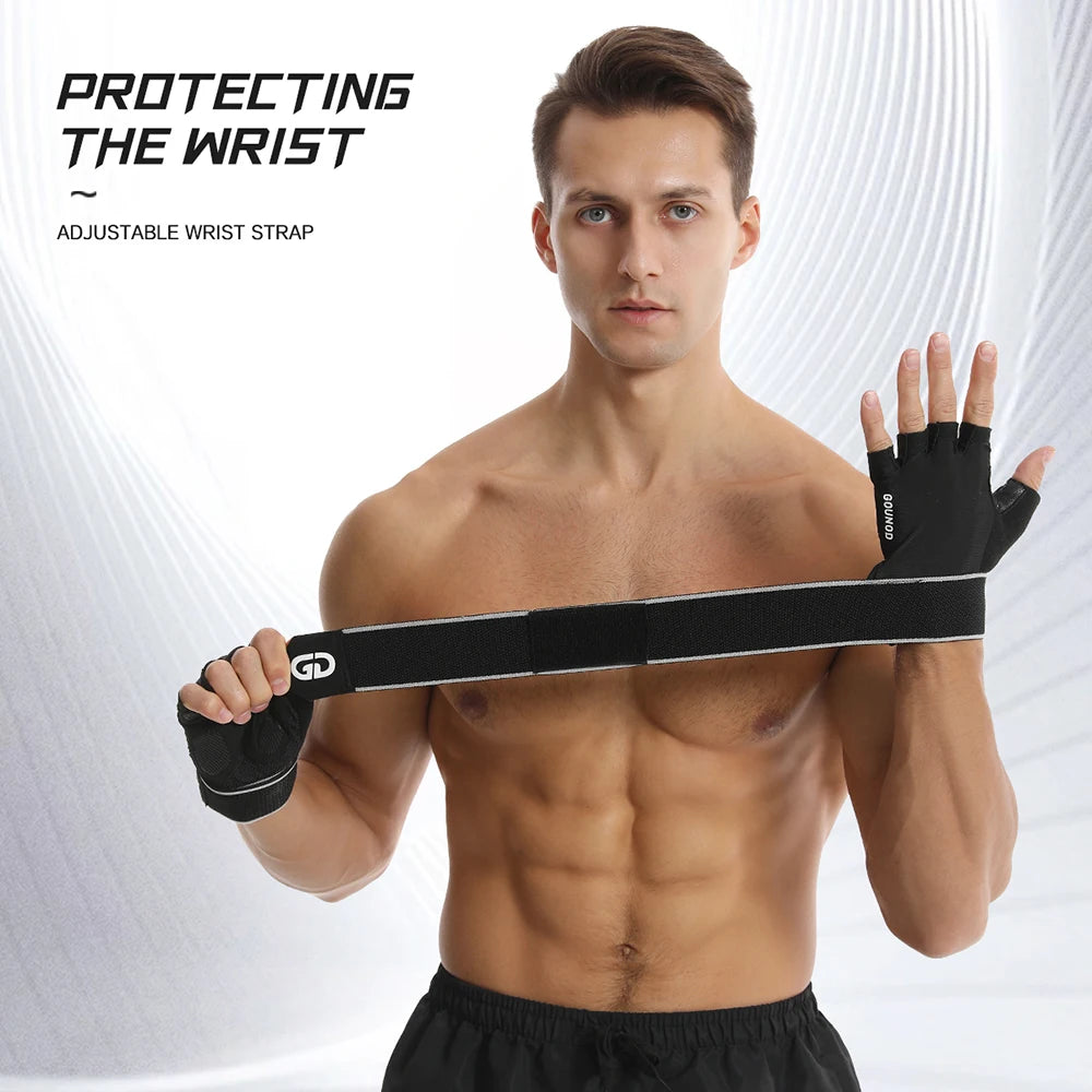 Half Finger Fitness Gloves with Wrist Straps