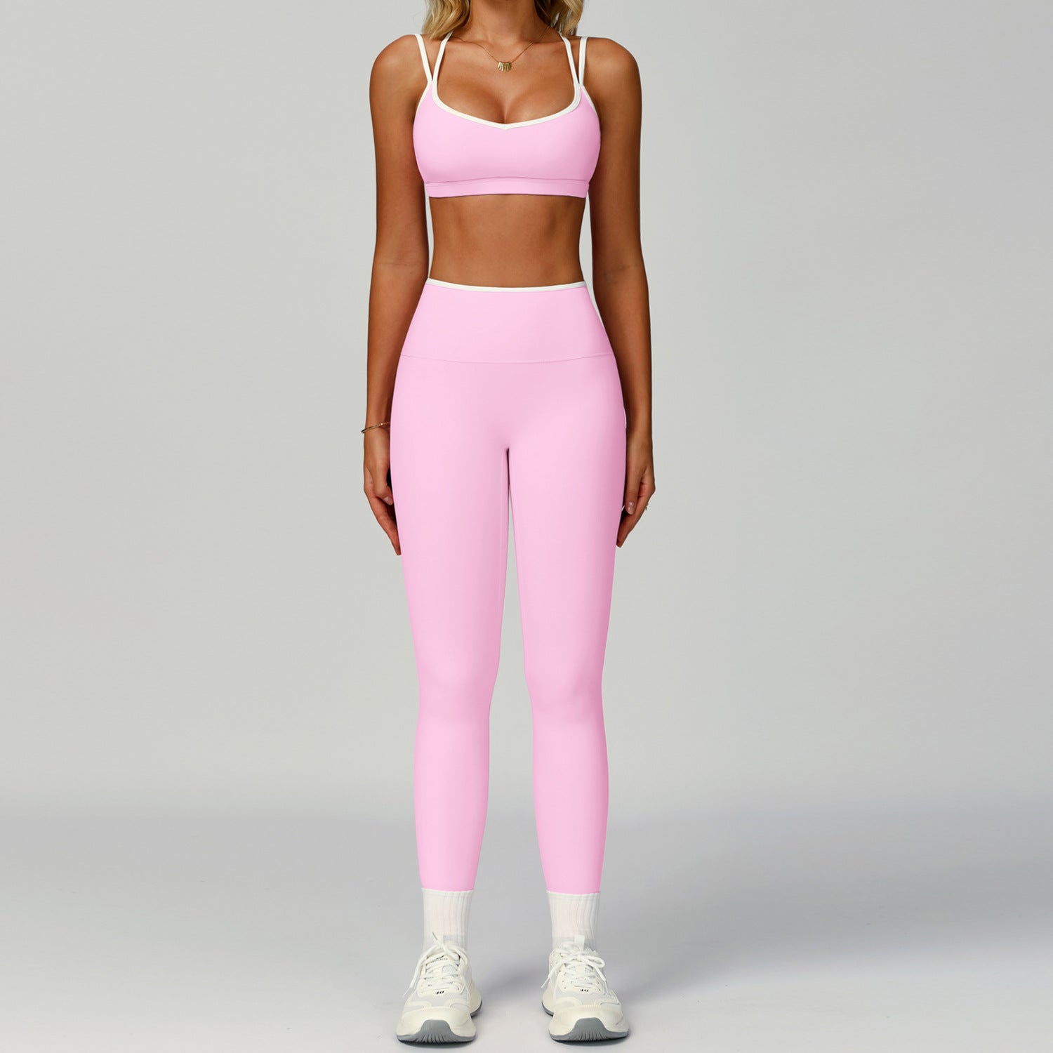 Women's Backless Yoga Fitness 2-Piece Set — Nylon Spandex Sports Bra & Bottoms