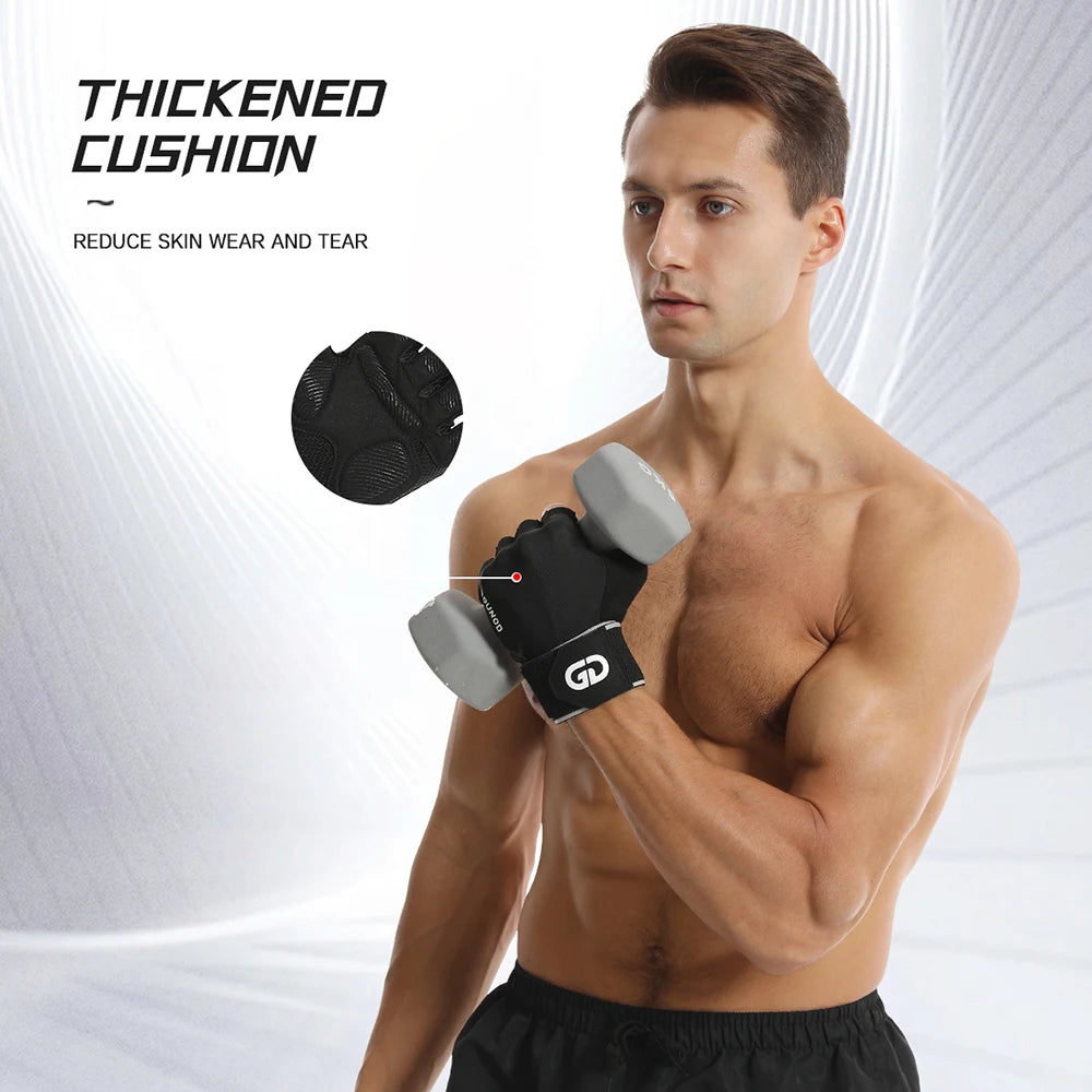 Half Finger Fitness Gloves with Wrist Straps