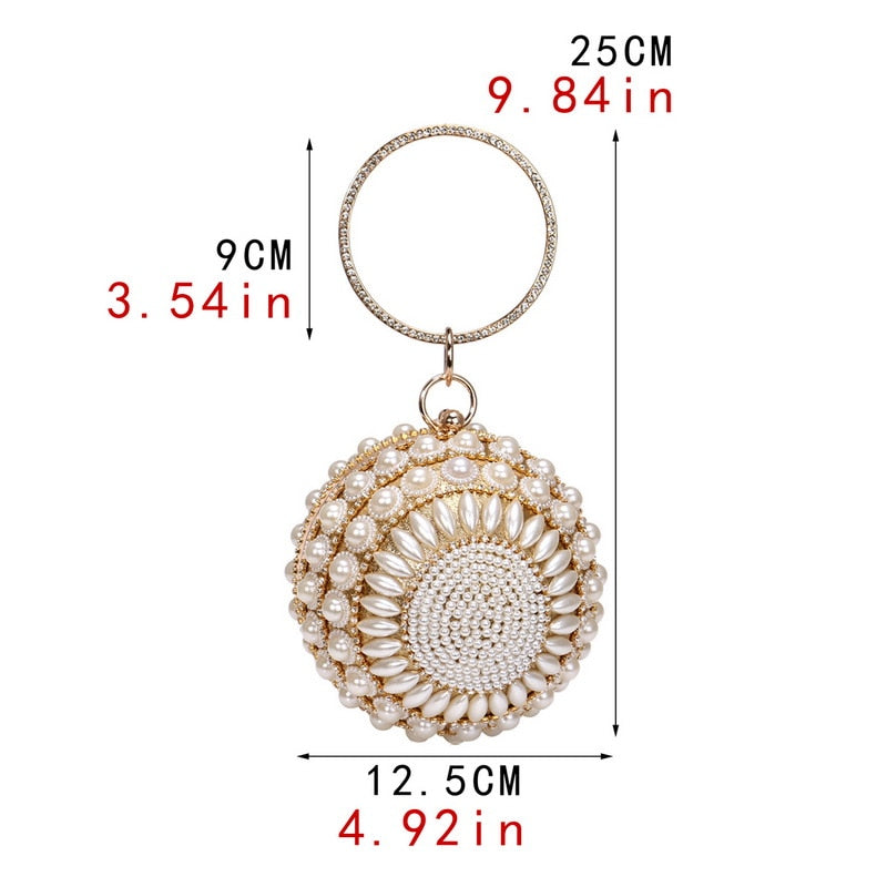 Crystal Ball Tassel Evening Clutch