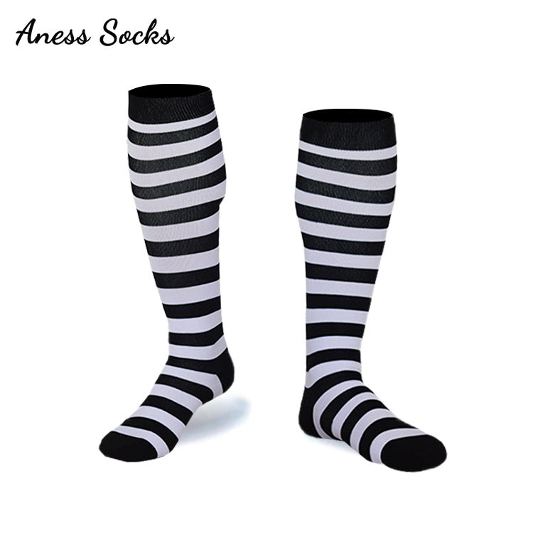Unisex Patterned Graduated Compression Socks 15-25mmHg – Fun Print Long Tube Sport Socks