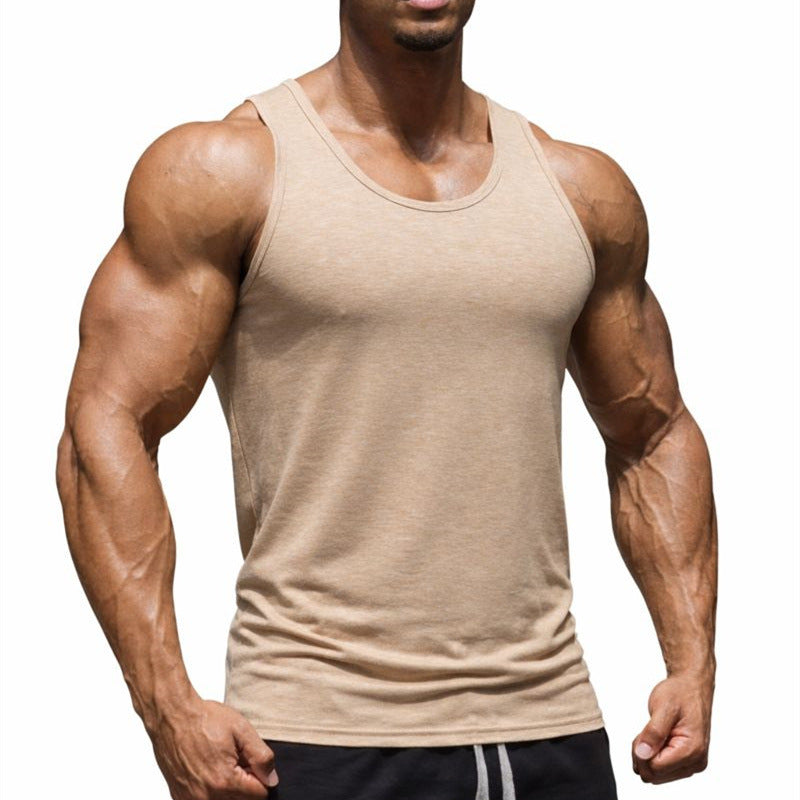Men's Sleeveless Vest Sports Fitness T-Shirt Loose Muscle-Show Training Casual Summer Fashion