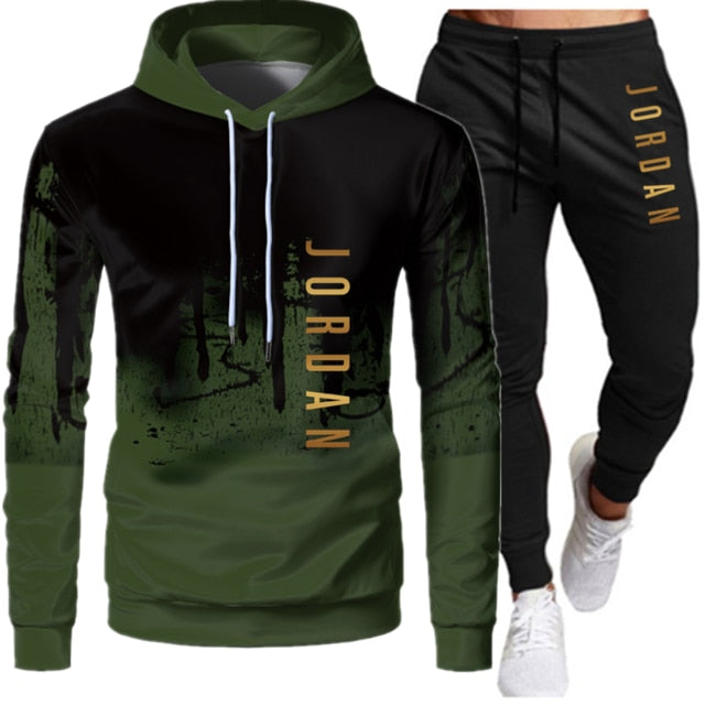 Men's Hooded Tracksuit Two-Piece Set