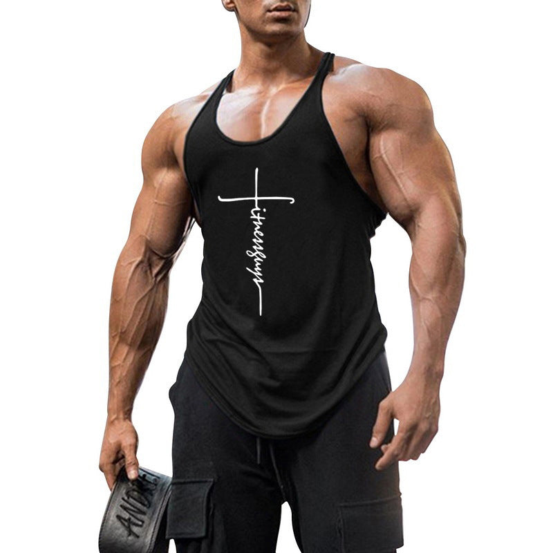 Men's Pure Cotton Muscle Vest — Deep-Cut Bodybuilding Tank