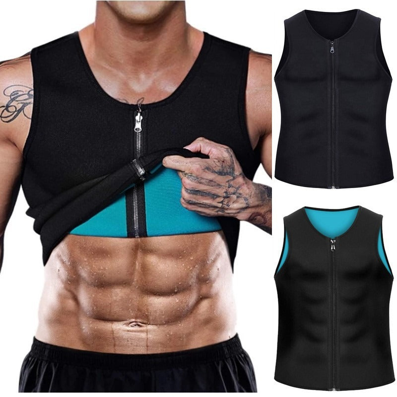 Men's Neoprene Sauna Vest — Zipper Sweat Shapewear & Fitness Corset