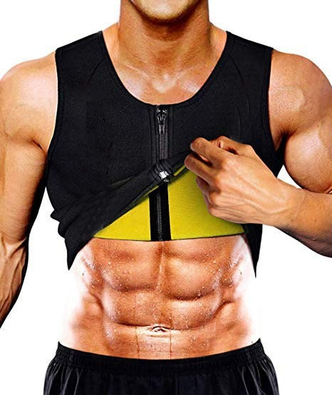 Men's Neoprene Sauna Vest — Zipper Sweat Shapewear & Fitness Corset