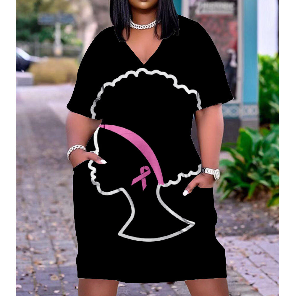 Women's 3D Print Ethnic Style Loose Waist Pullover Dress – Urban Casual Midi