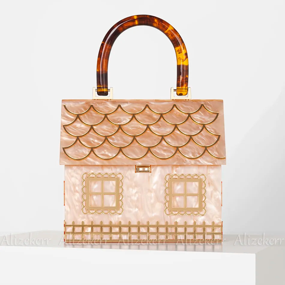 House-Shaped Acrylic Box Clutch