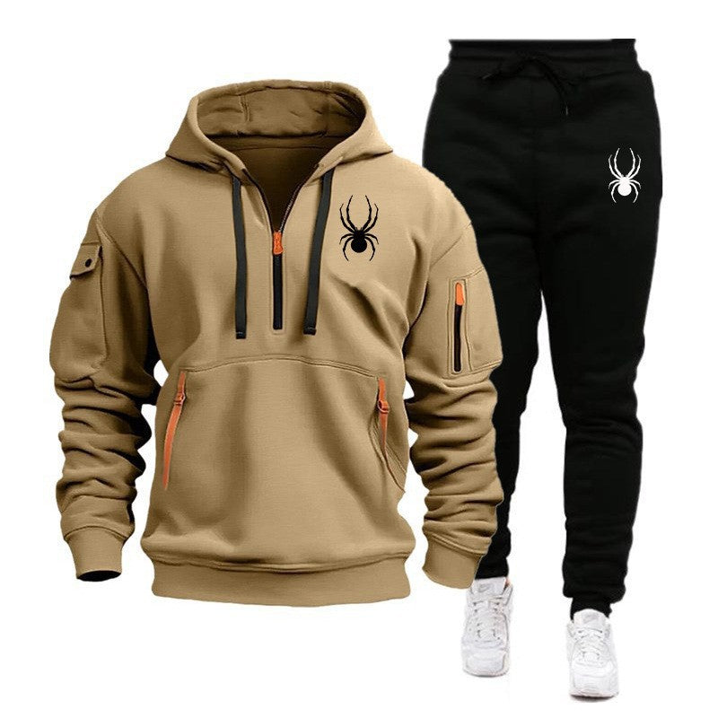 Men's Loose Fit Solid Colour Hoodie & Jogger Set