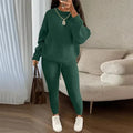 Women's Solid Knit Long-Sleeve Sweater & Pants Two-Piece Set