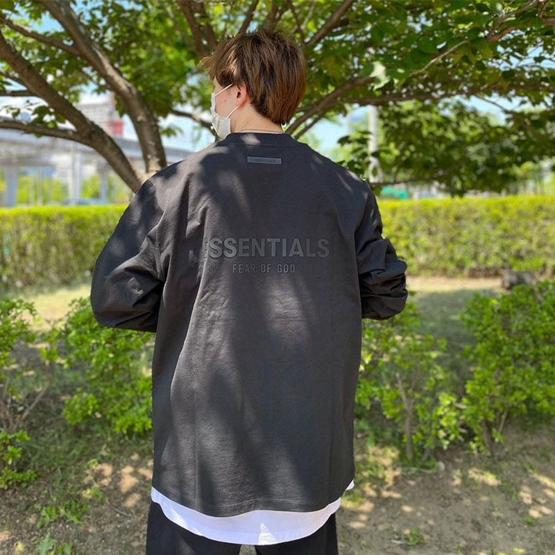 Pressure Glue Letter Print Long Sleeve T-Shirt