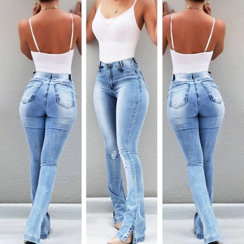 Women's High Waist Stretch Flare Jeans