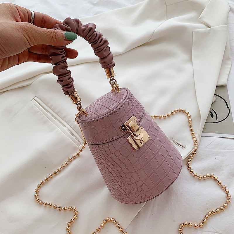 PU Leather Bucket Crossbody Bag