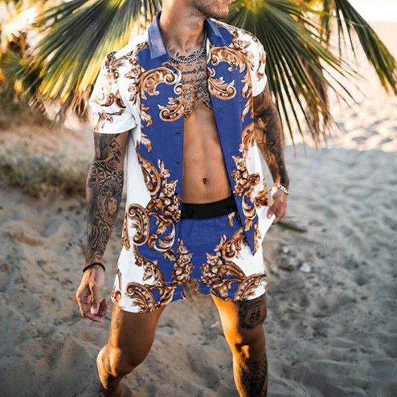 Men's Stretch Short-Sleeve T-Shirt & Shorts Set