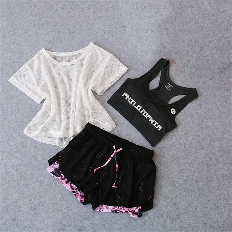 Women's 3-Piece Yoga Fitness Sportswear Set