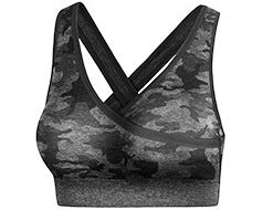 Women's Camouflage 3-Piece Yoga Fitness Set — Sports Bra, Long Sleeve Crop Top & Hip-Lift Leggings