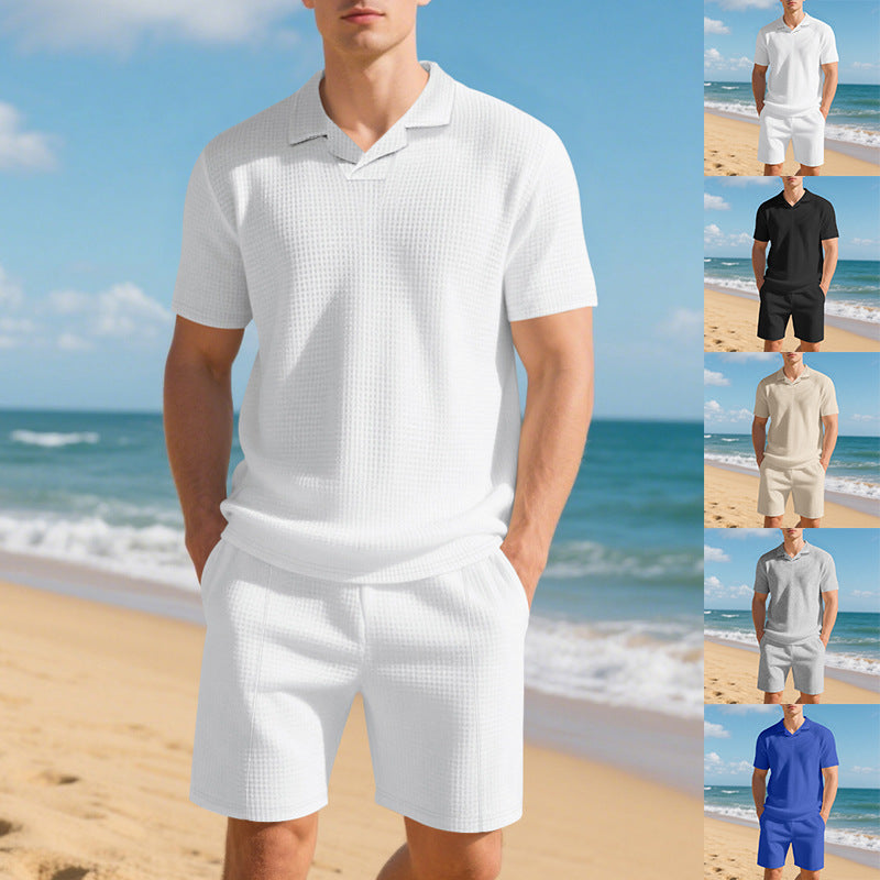 Men's Loose Polo Shirt & Shorts Set