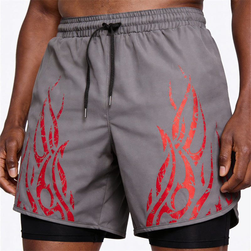 Men's Double Layer Running & Basketball Shorts — Moisture-Wicking Quick-Dry Fitness Shorts