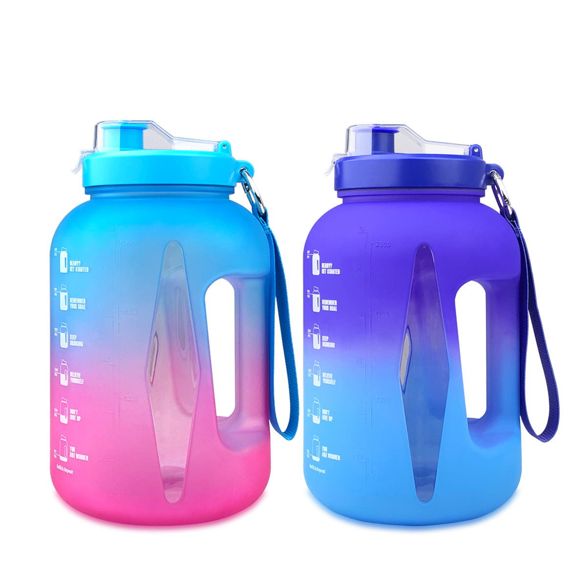 2.2L Frosted Gradient Sports Water Bottle – Fitness & Outdoor
