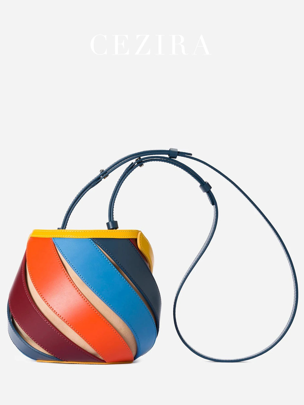 Colorful Stripe PU Leather Crossbody Bag