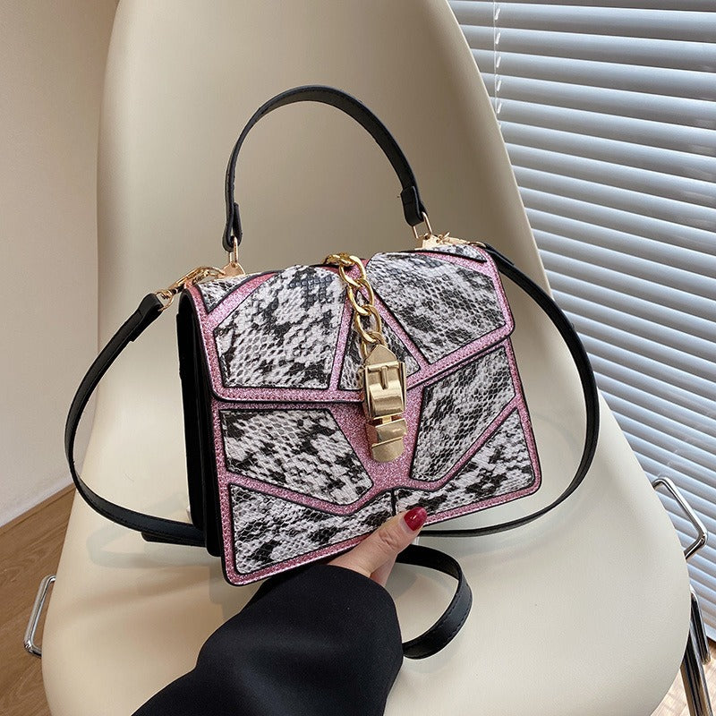 Women's PU Colour Block Small Square Crossbody Bag