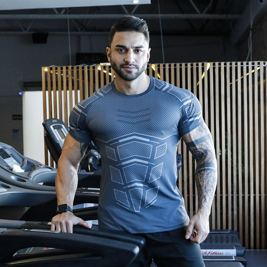 Men's Compression Quick-Dry Short-Sleeve T-Shirt – Slim Fit Running & Sport Tee