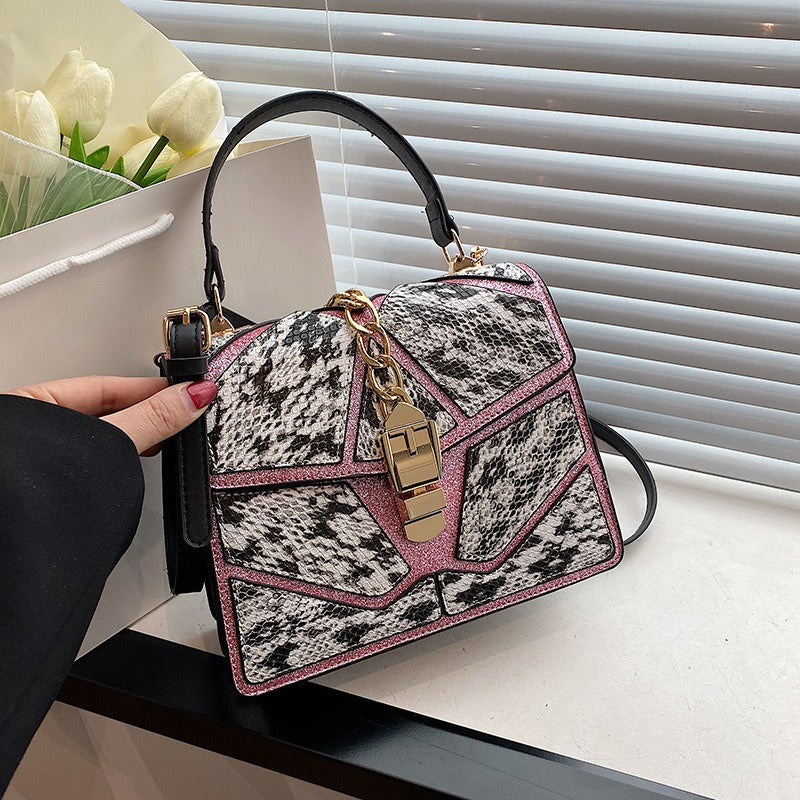 Women's PU Colour Block Small Square Crossbody Bag