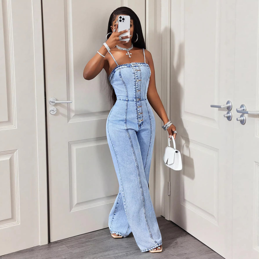 Women's Denim Suspender Jumpsuit