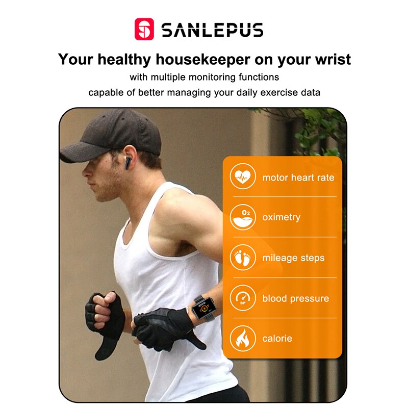 SANLEPUS Smart Watch + Wireless Earbuds – 2-in-1 Fitness Bracelet