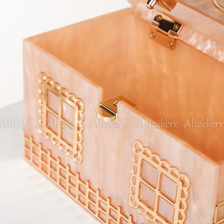 House-Shaped Acrylic Box Clutch