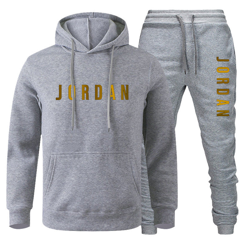 Men's Colour-Block Hoodie & Jogger Pants Set