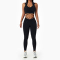 European and American Yoga Suit Women's Fashion Gym Net Red Drawstring Collar Sports Fitness