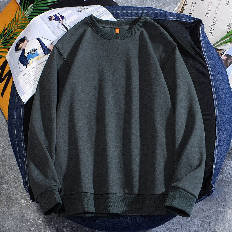 Men's Casual Cotton Fleece Round Neck Hoodie Sweatshirt – 14 Colours up to 5XL